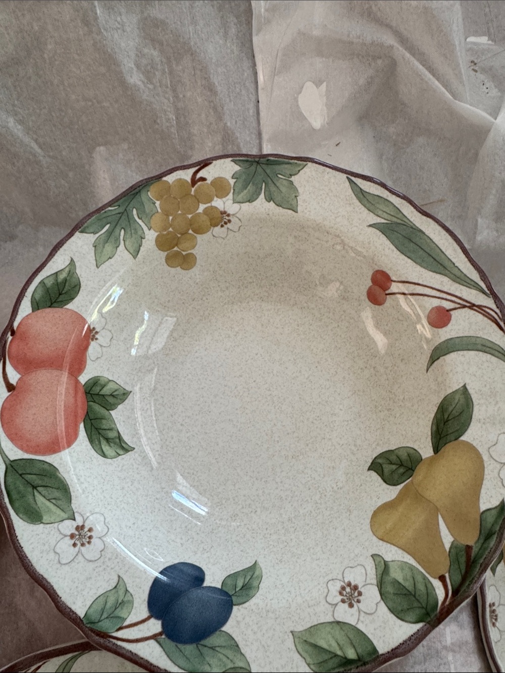 Mikasa Fruit-AccentCountry Soup Bowls & plate in Cream, Blue, Yellow, Green - Picture 3 of 6